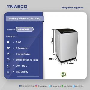 NASCO Washing Machine (NAS-06TL) 6KG